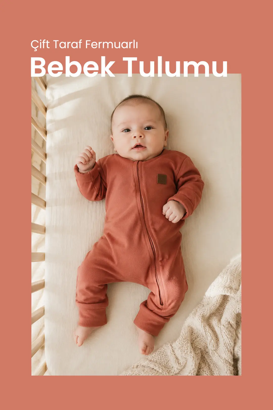 Çift Taraf Fermuarlı Bebek Tulumu tulum