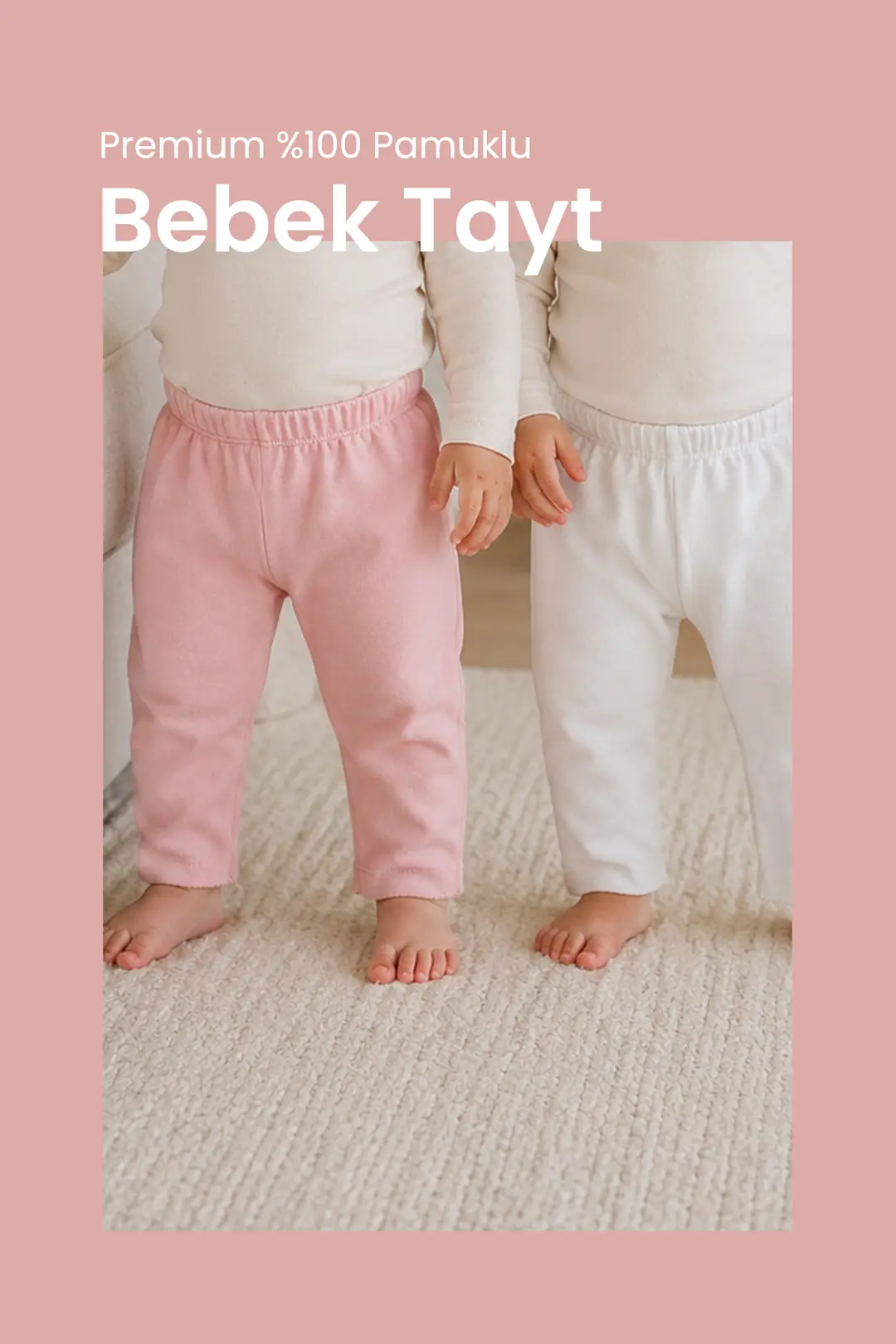 Premium %100 Pamuklu Bebek 2li tayt bebek pantolon