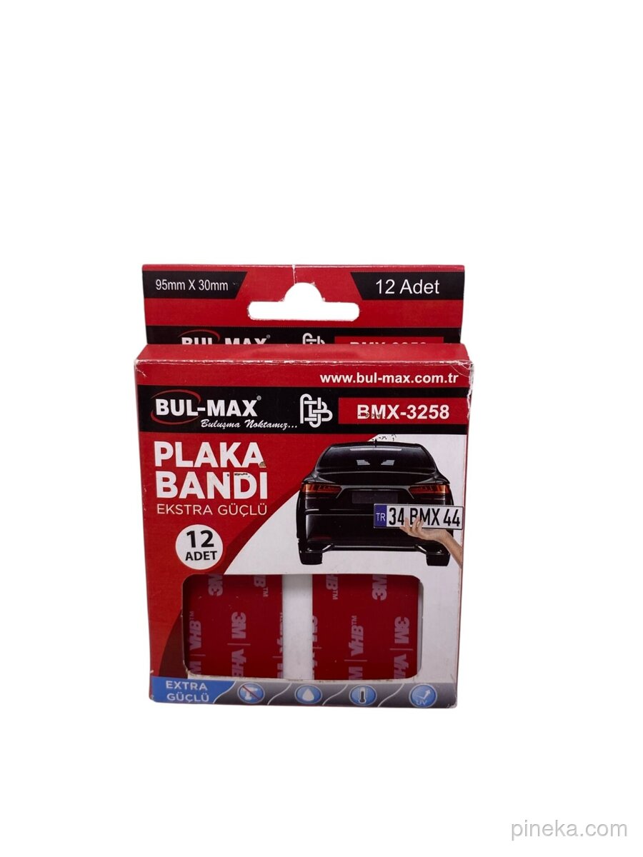 Bul-Max - Plaka Bandı 12' Li -Ekstra Güçlü Çift Taraflı Yapı