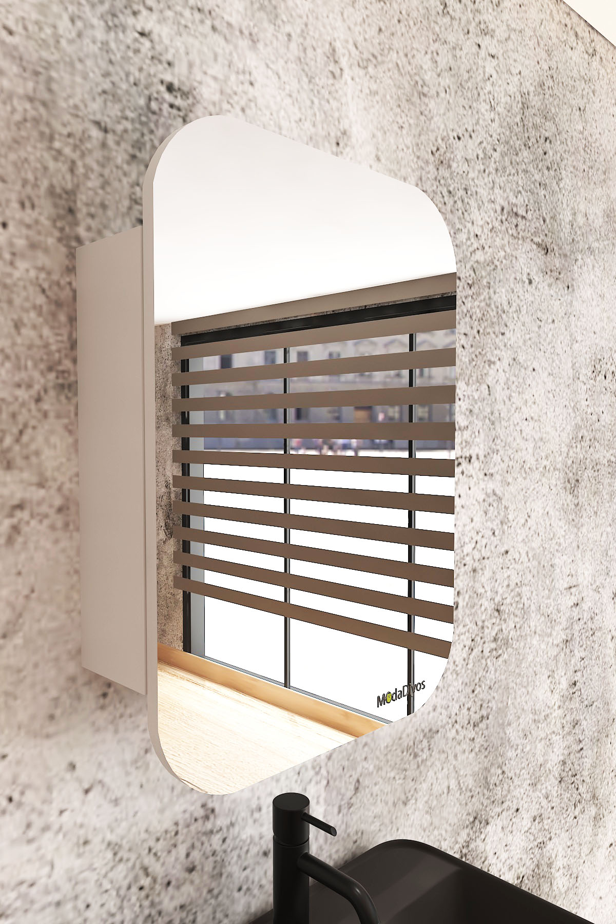 Aynalı Lavabo Üstü Dolap Organizer | 2 Kapaklı Banyo Dolabı 