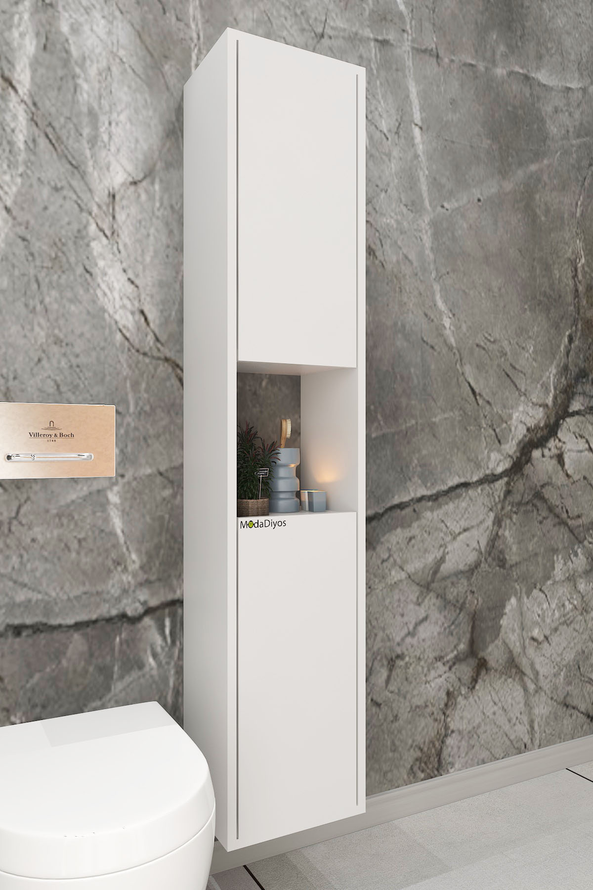 Banyo Depolama Dolabı MDF Raflı Organizer Çok Amaçlı Dolap WC & Mutfak - modadiyos - Banyo Mobilyası