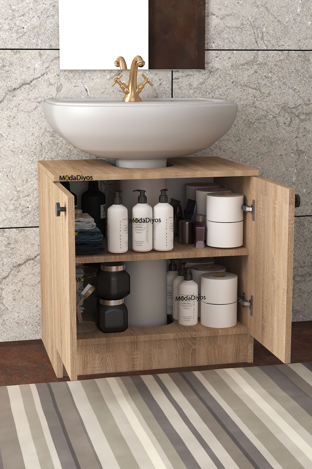 Modelisa Lavabo Altı Dolap, Banyo Dolabı Ahşap